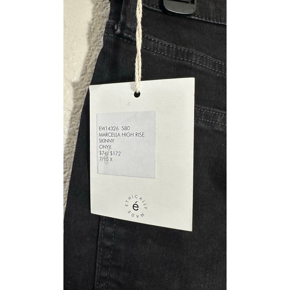 ÉTICA Marcella High Rise Skinny Jeans 27 Tall Onyx Black Sustainable Denim NWT - Picture 4 of 5
